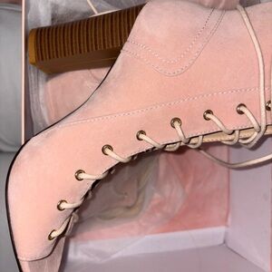 Pink Lace-Up Ankle Boots SIMMI SHOES NEW